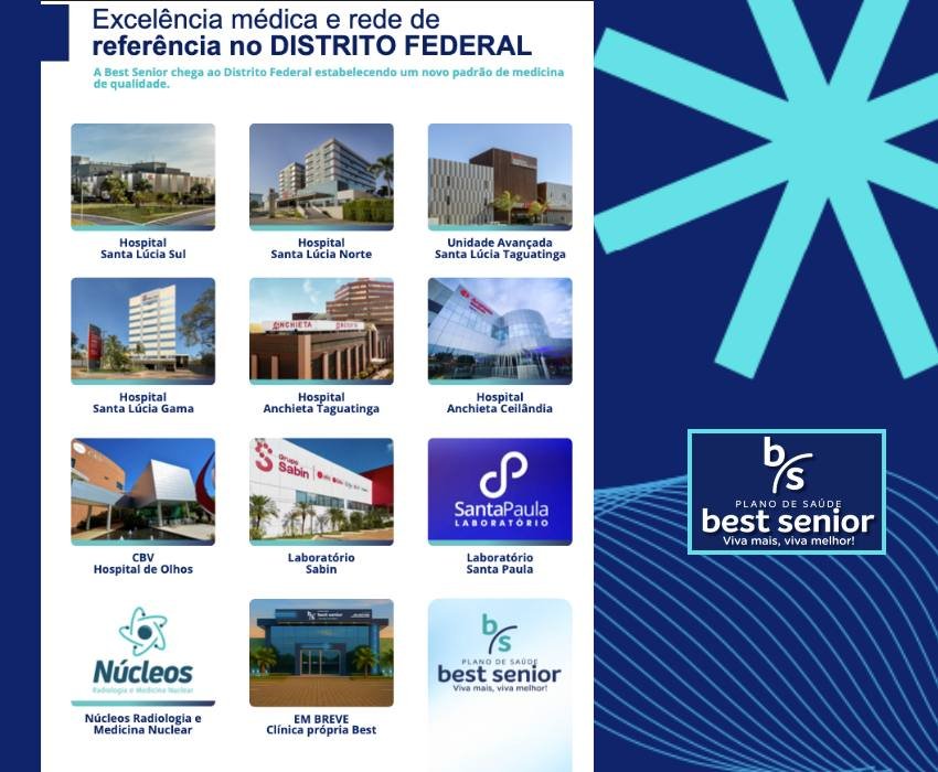 Logomarcas da rede de referência no plano de saúde best senior df