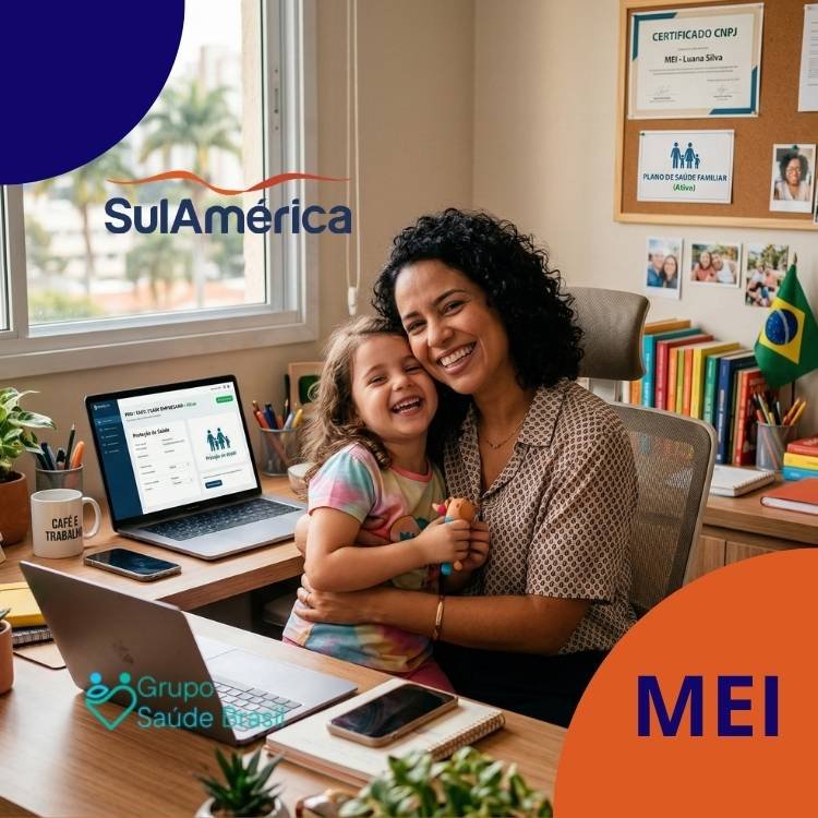 Microempreendedor com a família protegido pelo plano de saúde sulamérica mei no df